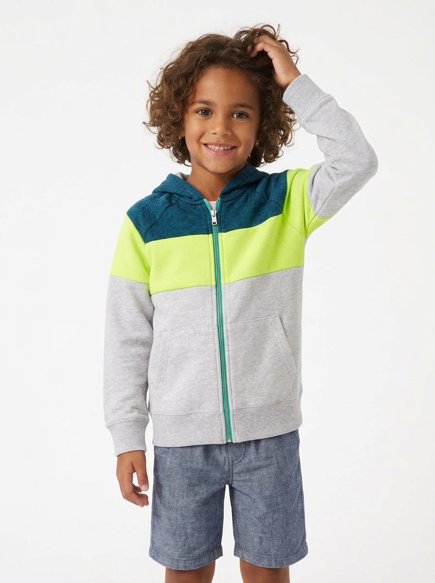 Colorblock Full Zip Sweatshirt