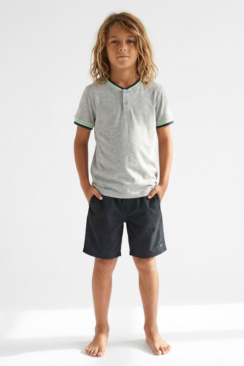 100% Cotton Basic Tipped HenleyTOPSRockets of Awesome