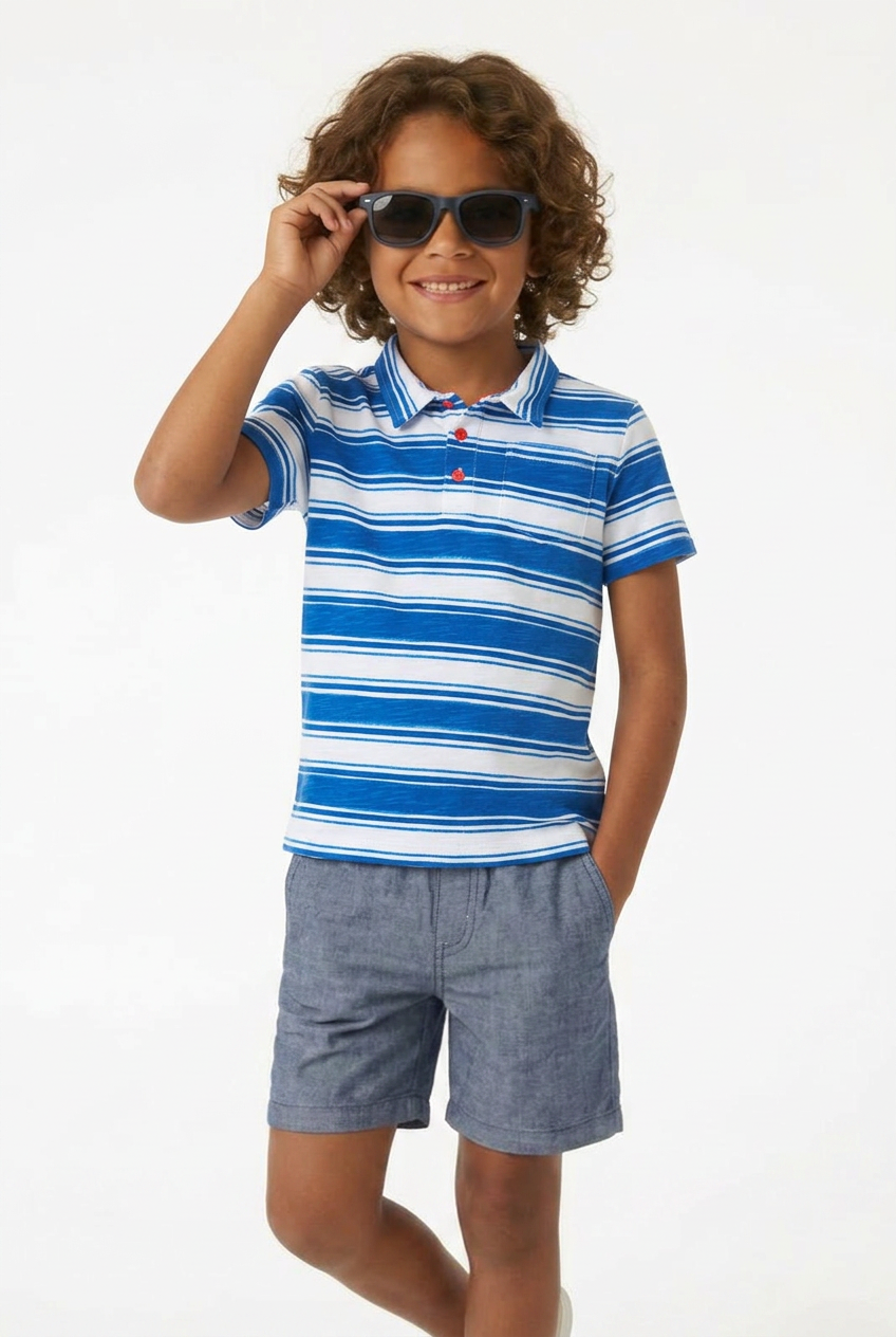 Striped Pocket Polo
