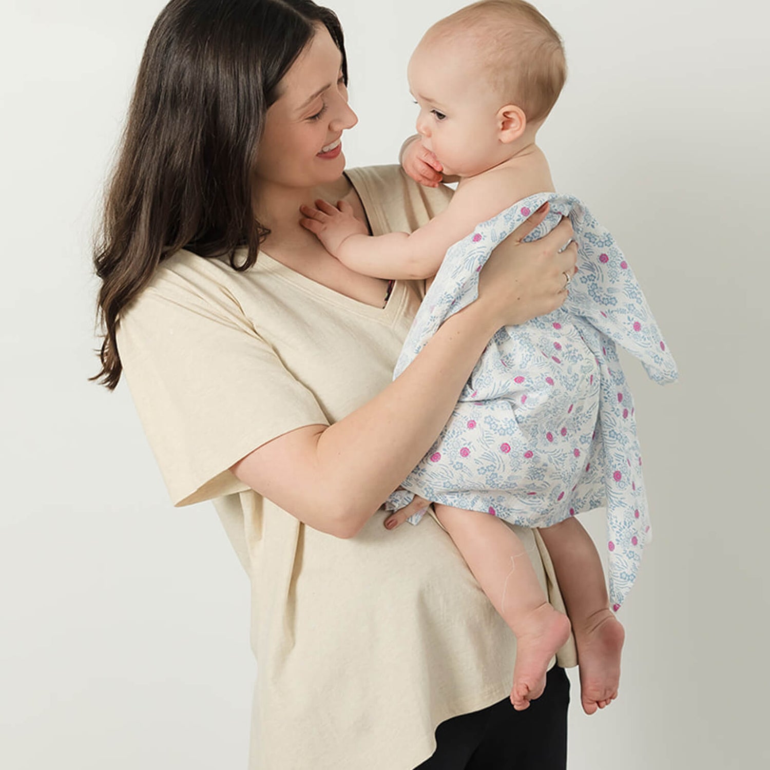 Organic Cotton Muslin Baby Blanket: Cherry Blossom