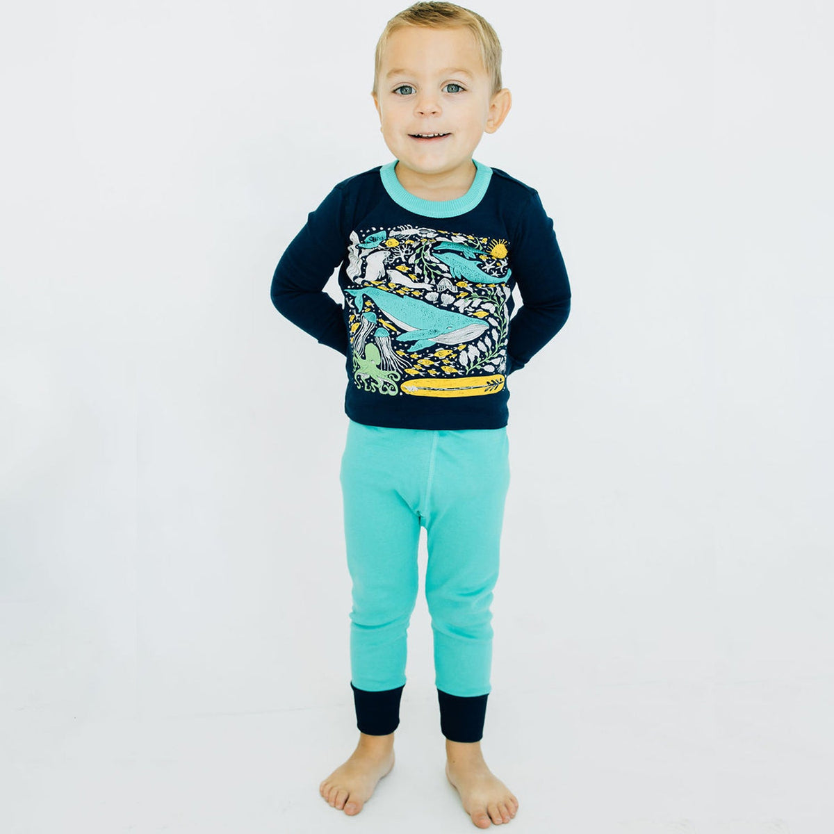 100% Organic Cotton Long Sleeve Pajamas for Kids: Artist Designed Prints1CJ001 - UNISEX_100% Cotton PajamasRockets of Awesome