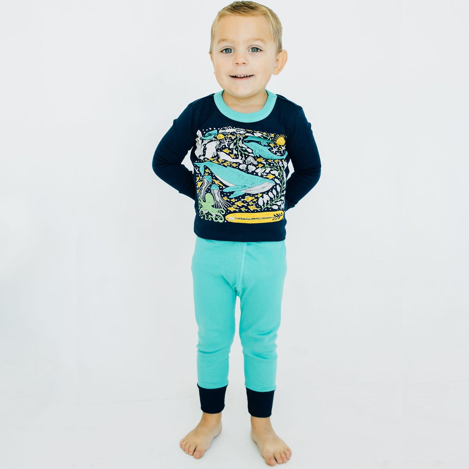 100% Organic Cotton Long Sleeve Pajamas for Kids: Artist Designed Prints1CJ001 - UNISEX_100% Cotton PajamasRockets of Awesome