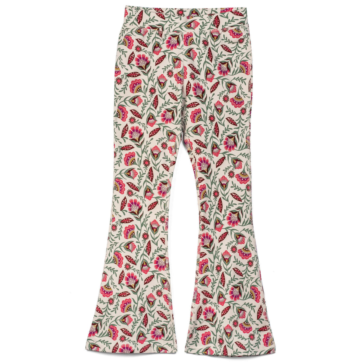 Kids Leggings: Organic Cotton Flared Yoga Pants: Folk Floral1LF001_Flared Leggings SingleRockets of Awesome