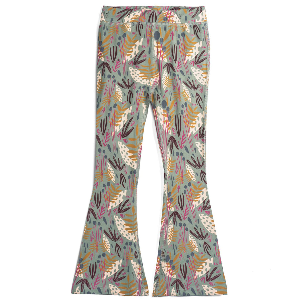 Kids Leggings: Organic Cotton Flared Yoga Pants: Whimsy1LF001_Flared Leggings SingleRockets of Awesome