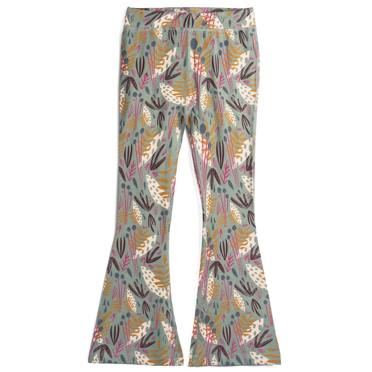 Kids Leggings: Organic Cotton Flared Yoga Pants: Whimsy1LF001_Flared Leggings SingleRockets of Awesome