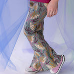 Kids Leggings: Organic Cotton Flared Yoga Pants: Whimsy1LF001_Flared Leggings SingleRockets of Awesome