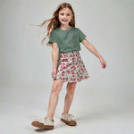Girls Skort with Pockets: Folk Floral1SK001_skortRockets of Awesome