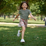 Girls Skort with Pockets: Folk Floral1SK001_skortRockets of Awesome