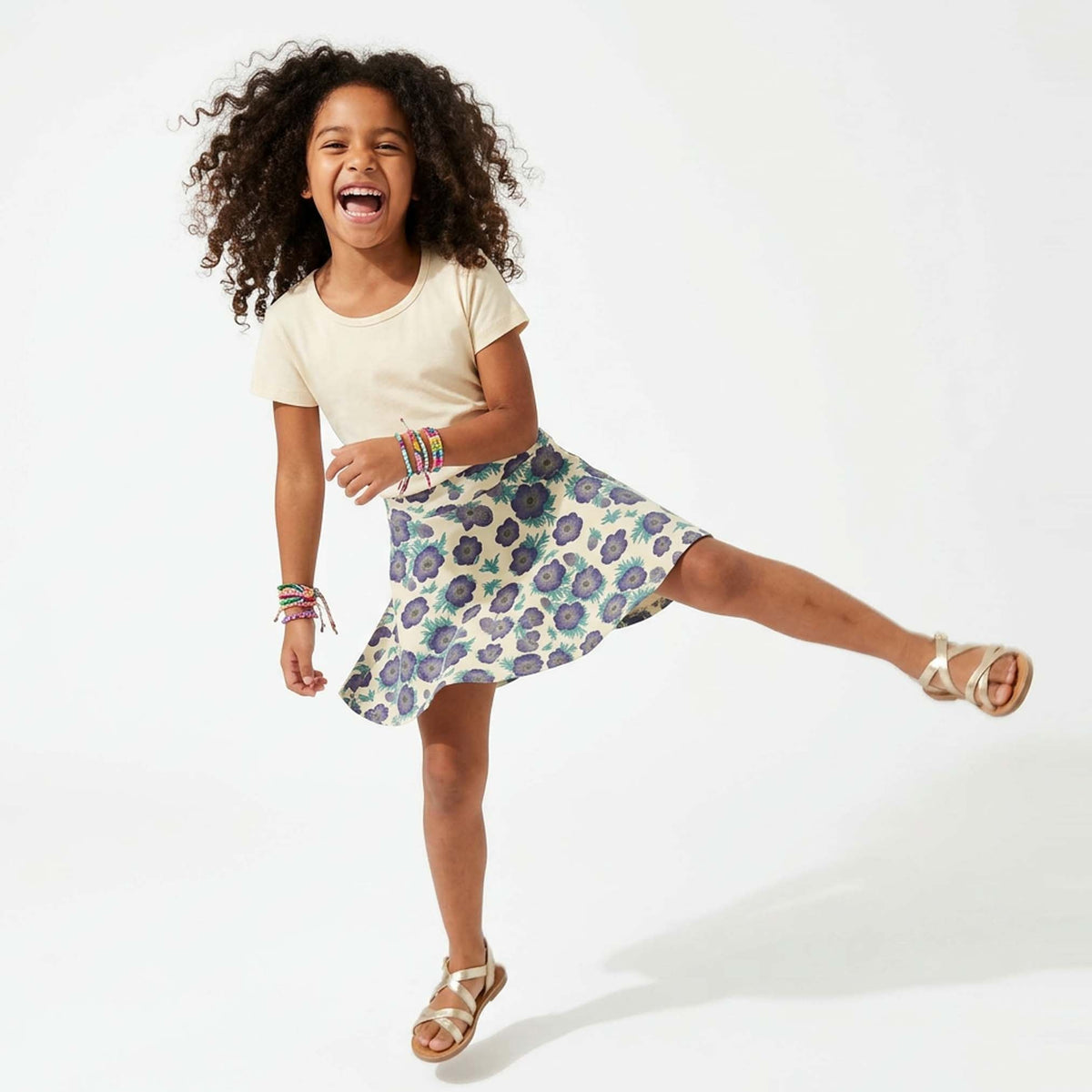 Girls Skort with Pockets: Purple Poppies1SK001_skortRockets of Awesome