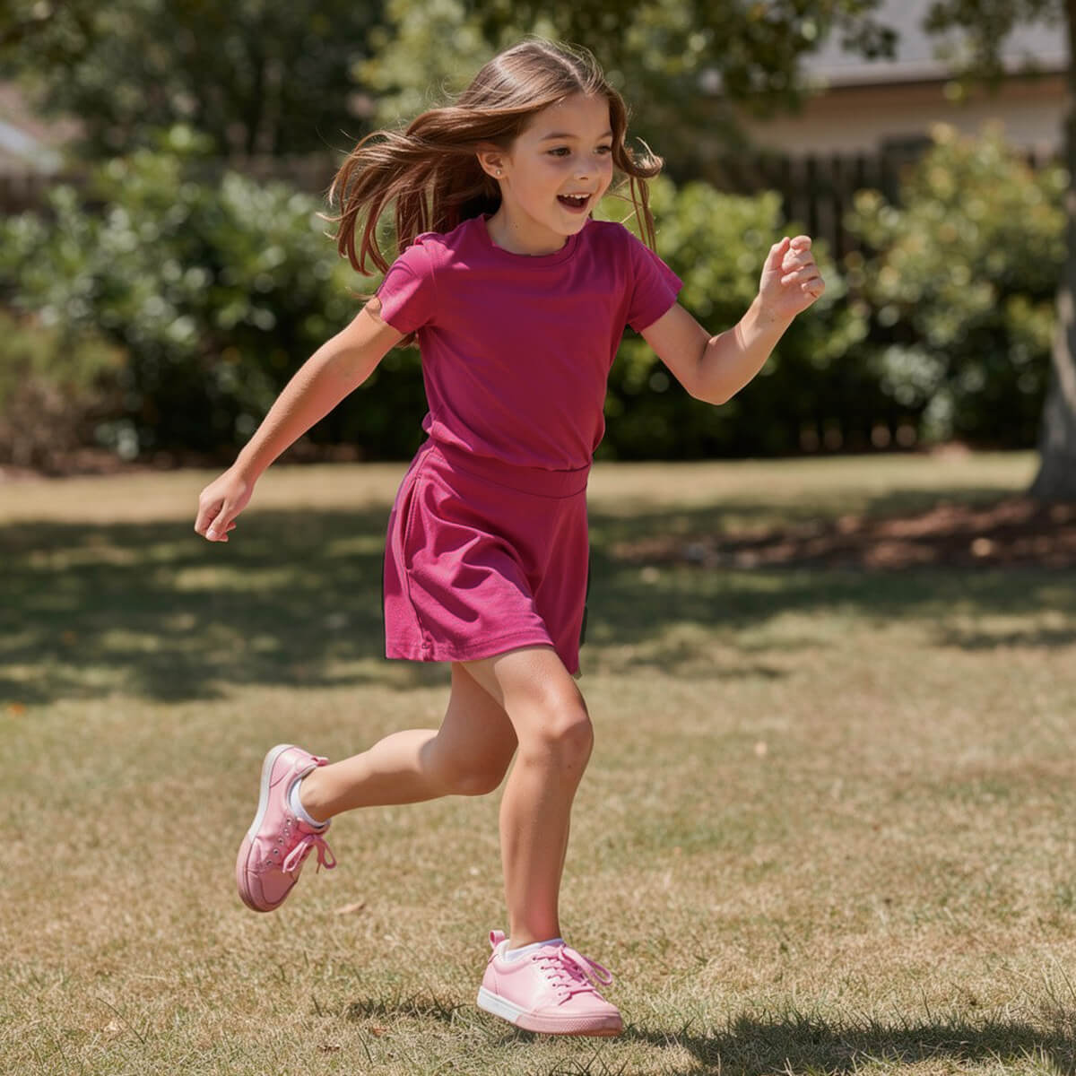 Girls Skort with Pockets: Raspberry1SK001_skortRockets of Awesome