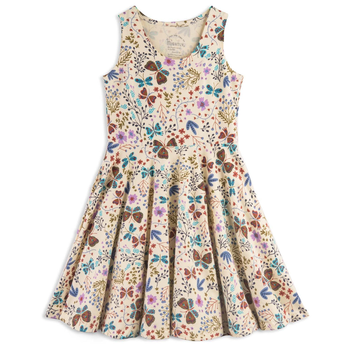 Girls Organic Cotton Sleeveless Twirl Dress: Botanical FloralDRESSES/ROMPERSRockets of Awesome