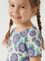 Girls Organic Cotton Short Sleeve Twirl Dress: Purple PoppiesPO41LK001 - PARENT_3/4 Sleeve Skater Dress 1 - packRockets of Awesome