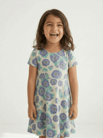 Girls Organic Cotton Short Sleeve Twirl Dress: Purple PoppiesPO41LK001 - PARENT_3/4 Sleeve Skater Dress 1 - packRockets of Awesome