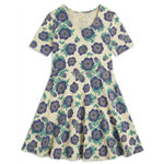 Girls Organic Cotton Short Sleeve Twirl Dress: Purple PoppiesPO41LK001 - PARENT_3/4 Sleeve Skater Dress 1 - packRockets of Awesome
