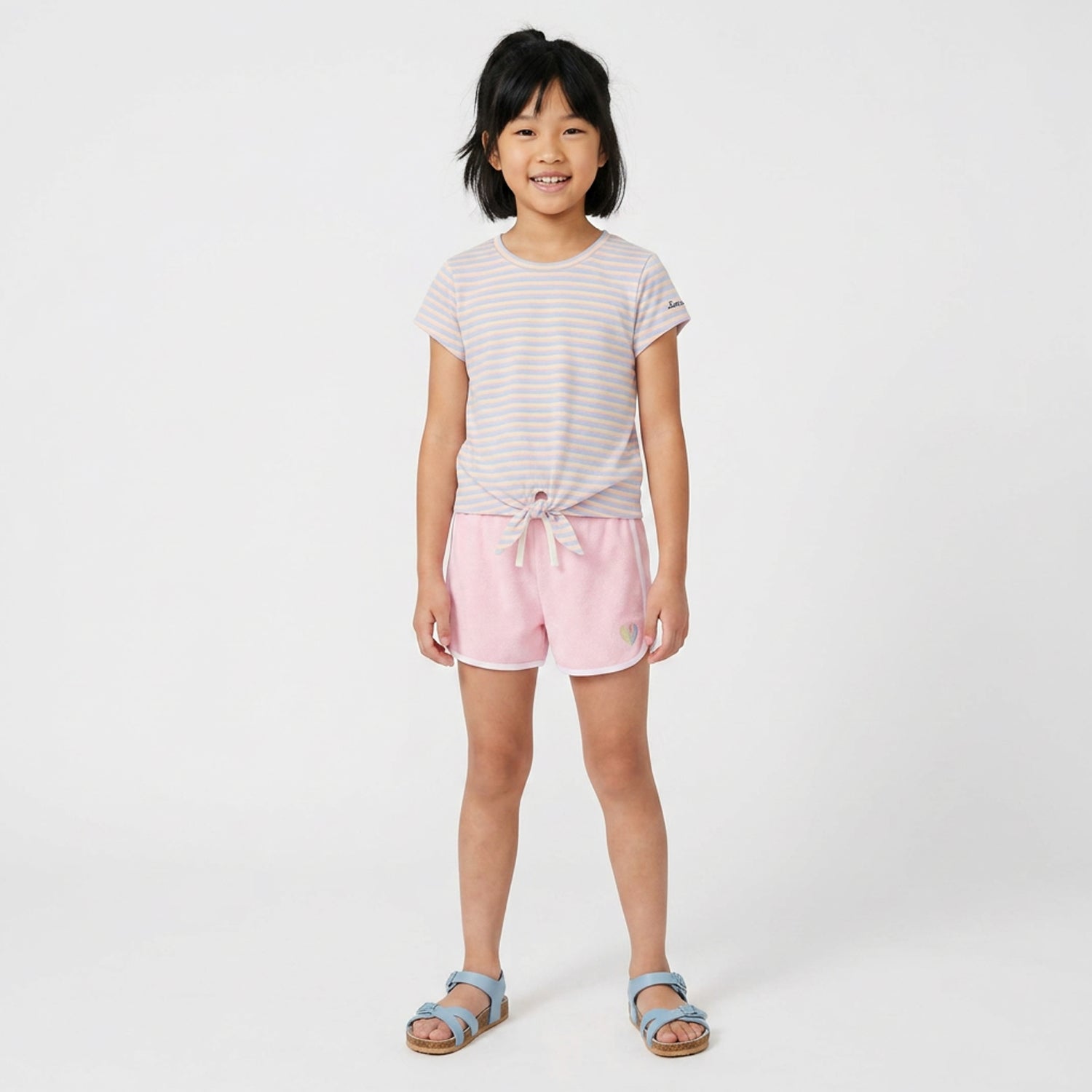 Stripe Front Tie Tee - FINAL SALE