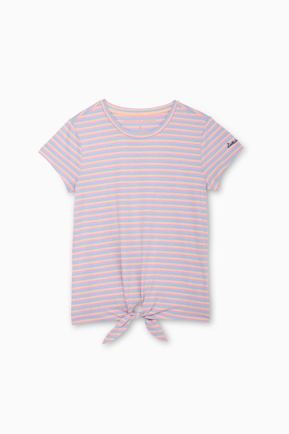 Stripe Front Tie Tee - FINAL SALETOPSRockets of Awesome