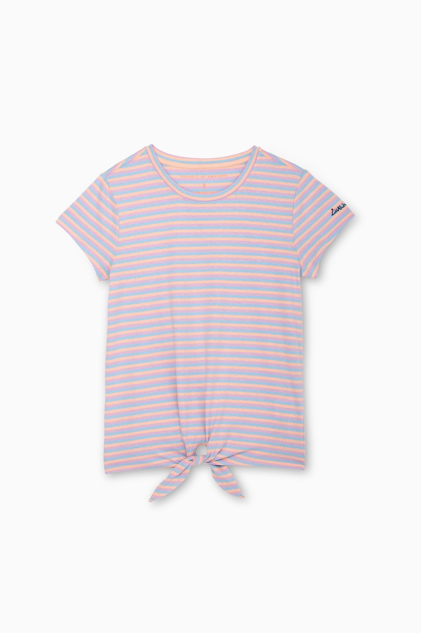 Stripe Front Tie Tee - FINAL SALETOPSRockets of Awesome