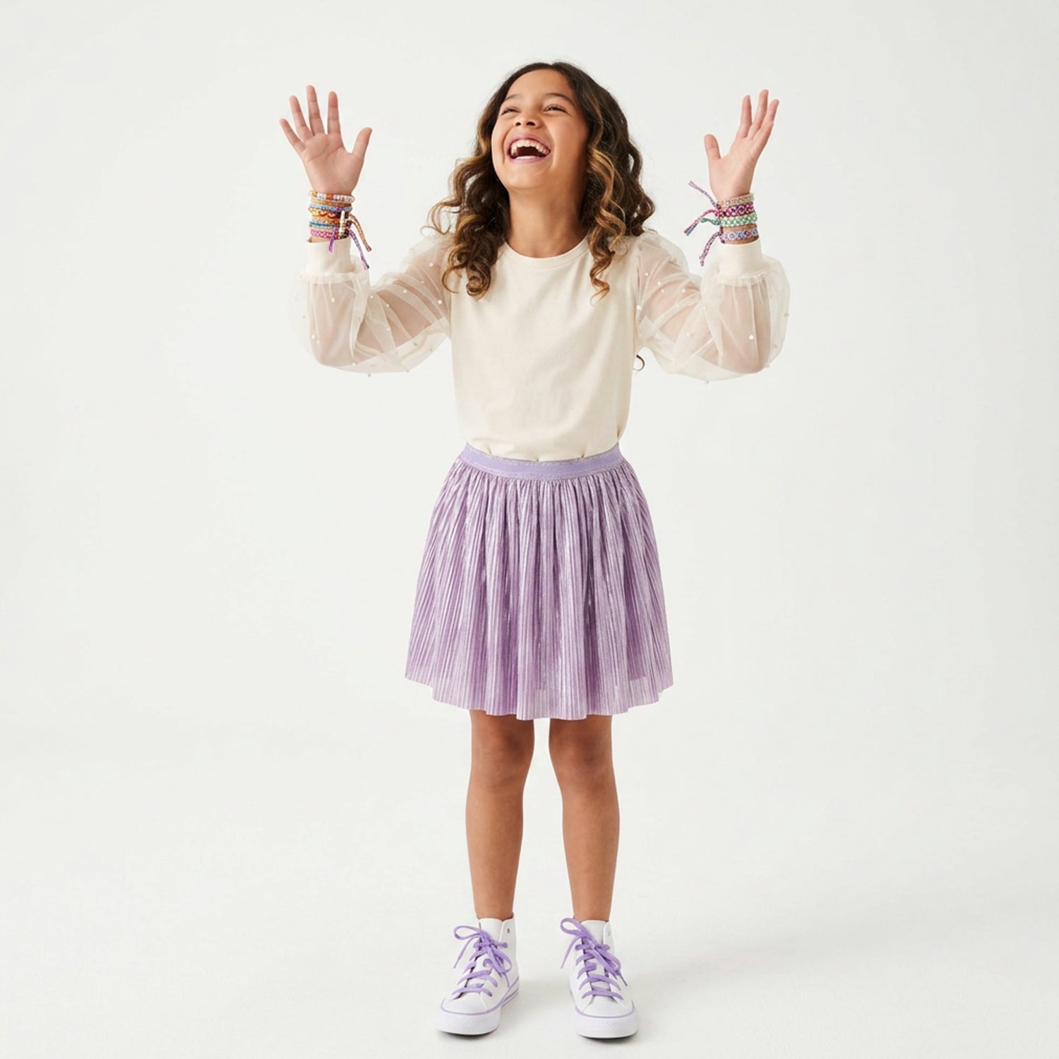 Pearl Tulle Sleeve Top - FINAL SALE
