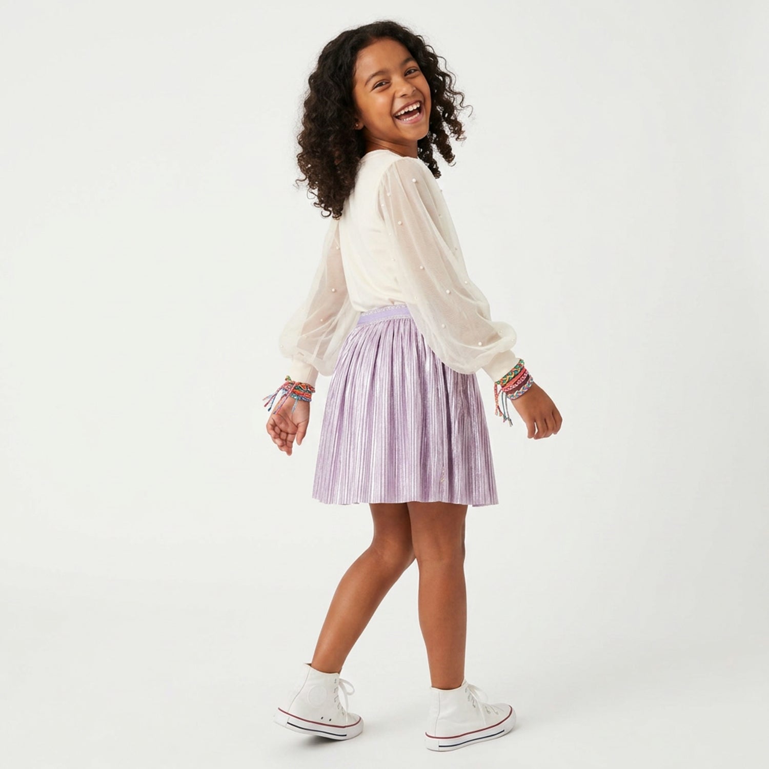 Pearl Tulle Sleeve Top - FINAL SALE
