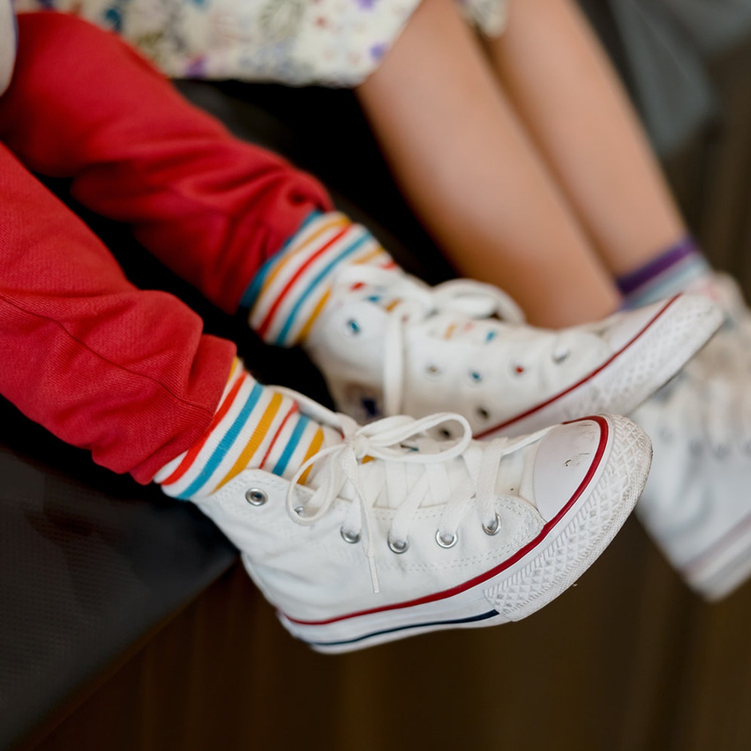 Adorable kids?€? socks featuring fun and lively patterns