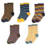Collection of kids' socks in different colors and patterns