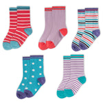 Assorted kids?€? socks featuring vibrant colors and fun designs
