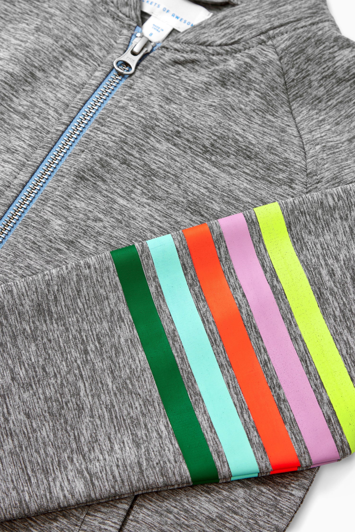Rainbow Stripe Zip Tech Track Jacket - FINAL SALE