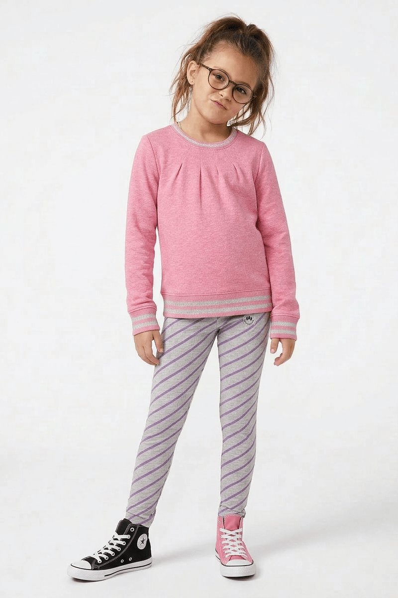 Striped Smiley LeggingBOTTOMSRockets of Awesome