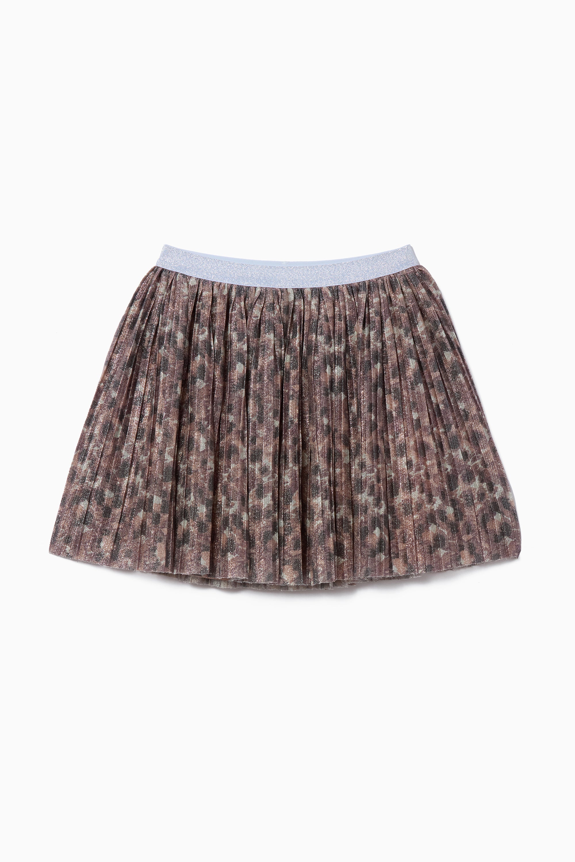 Leopard print pleated skater fashion skirt