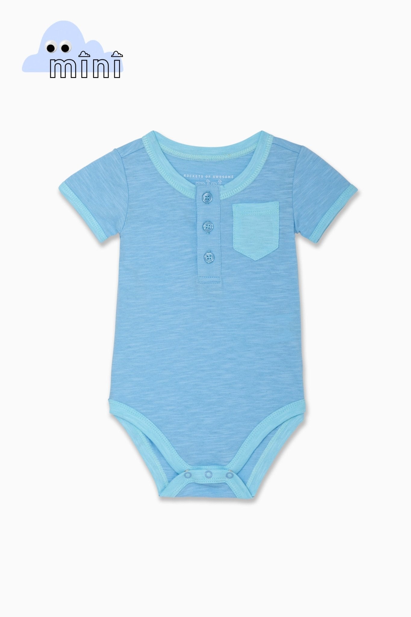 Henley Short Sleeve BodysuitTOPSRockets of Awesome