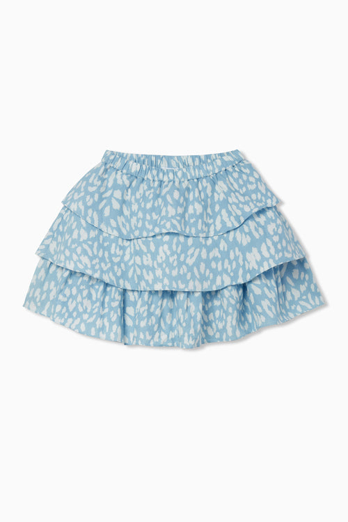 Spots Chambray Tiered Skirt