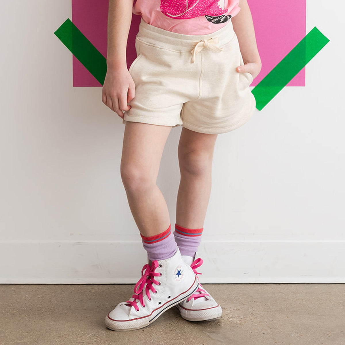Kids Shorts: Organic Cotton Drawstring Track Shorts1ST001 - Track - ShortRockets of Awesome