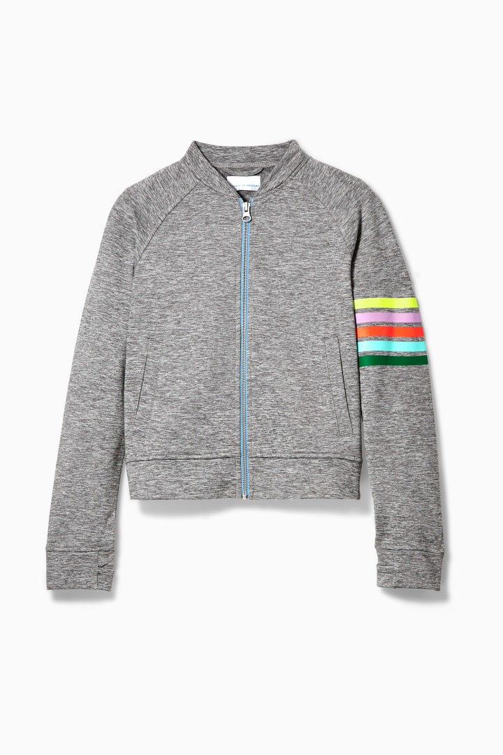 Rainbow Stripe Zip Tech Track Jacket - FINAL SALE
