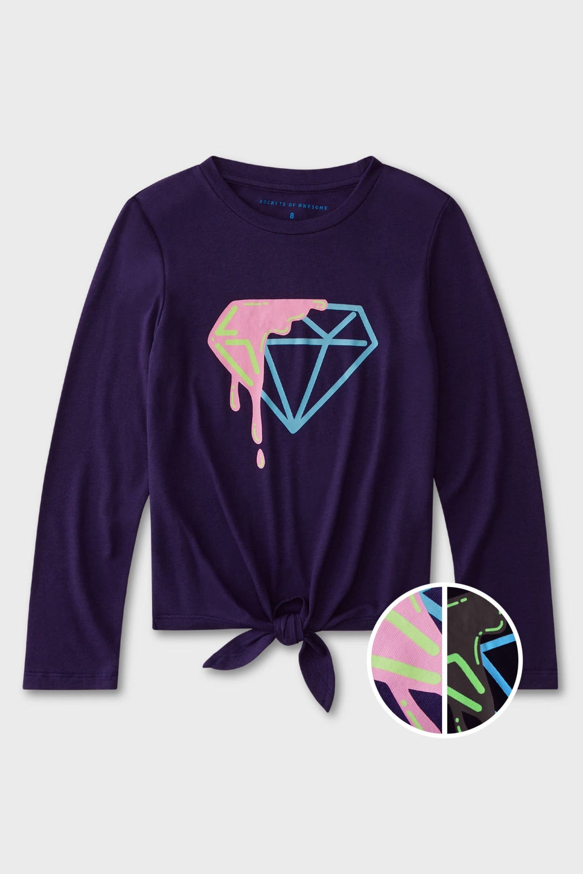 Glow - In - The - Dark Diamond Tie - Front Tee - FINAL SALETOPSRockets of Awesome