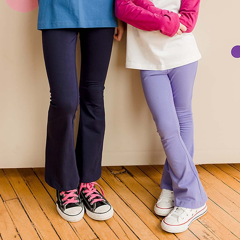 Kids Leggings: Organic Cotton Flared Yoga Pants: SolidsBOTTOMSRockets of Awesome