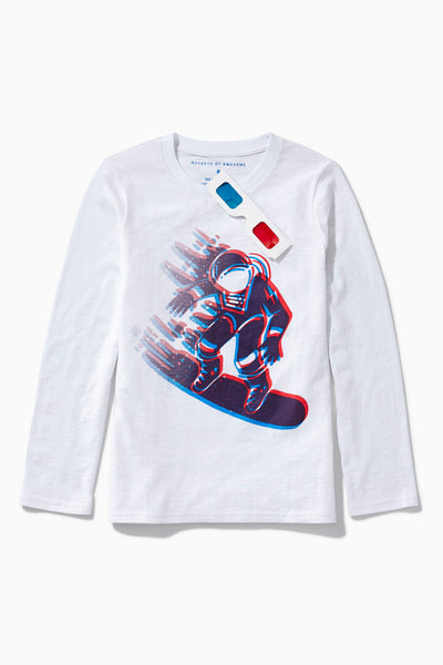 3D Snow Boarder Tee