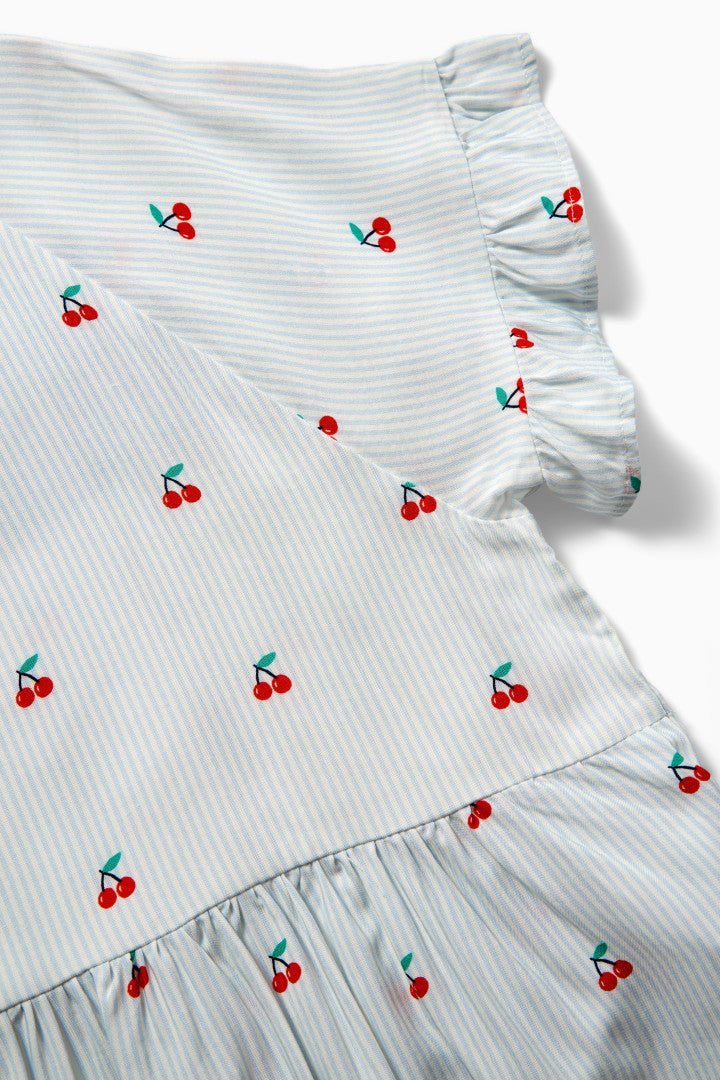 Cherry Striped Poplin Top