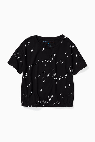 Bolt Gathered Hem Tee