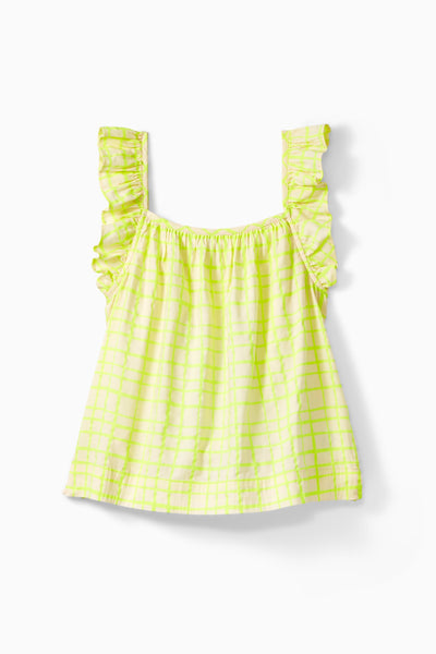 Neon Gingham Smock Top