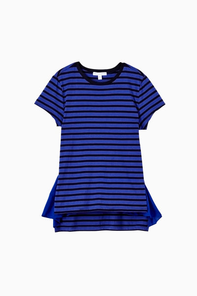 Stripe Side-Pleat Top